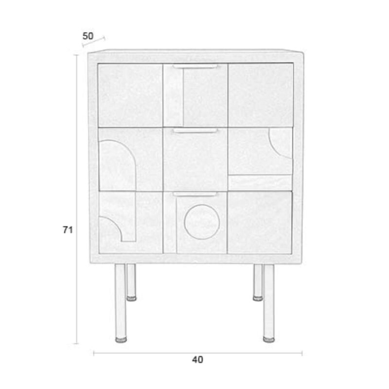 Table de Chevet Funk - L 50 x H 71 cm – Image 10