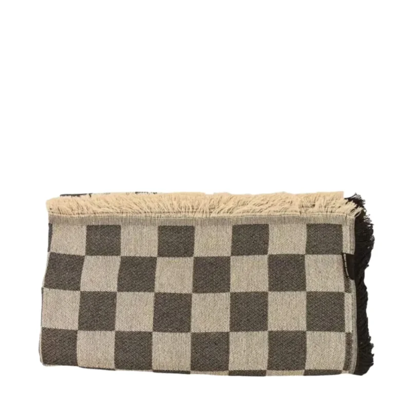 Couvre-lit Jacquard - Damier gris - 240 × 240 cm