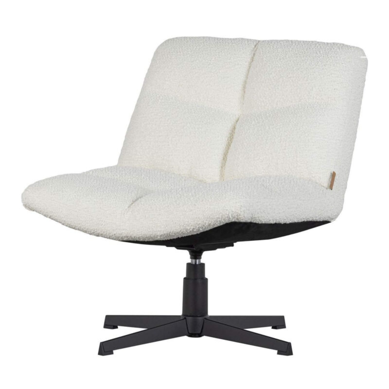 Fauteuil pivotant Vinny - Bouclette blanche