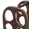 Porte-bouteilles Suvi en bois de manguier noyer, au design organique pouvant accueillir 10 bouteilles de vin.