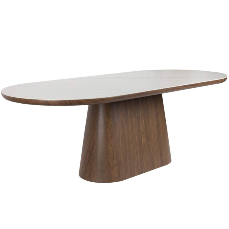 table à manger almira - noyer/ceramique - l 200 x p 90 cm