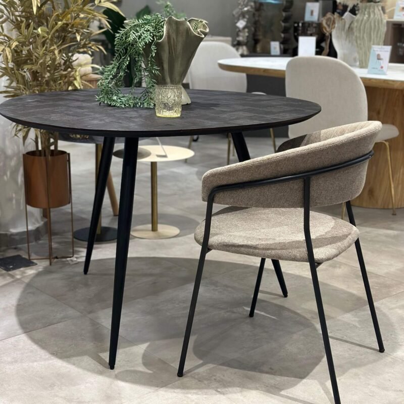 chaise jojo - toile - taupe/noir – image 2