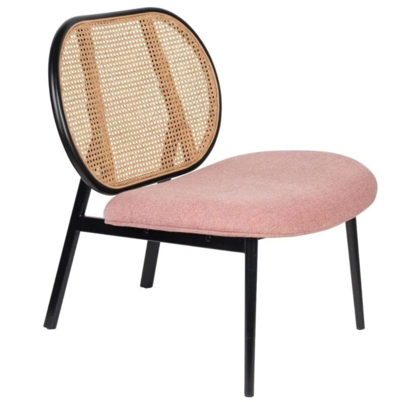 Fauteuil Lounge Spike - Cannage/Rose