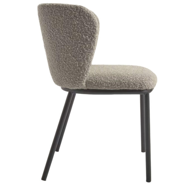 Chaise Lana - Bouclette - Gris - Anti-tâche