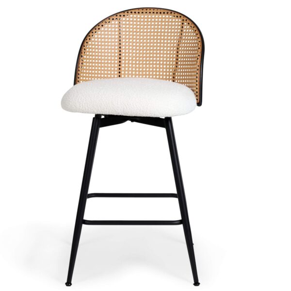 Tabouret de comptoir Mila - Pivotant - Blanc