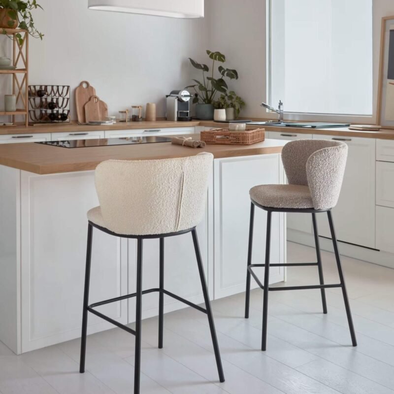 Tabouret de comptoir Lana - Gris - Anti-tâche – Image 5