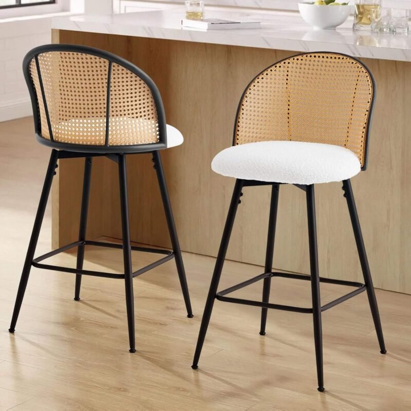 Tabouret de comptoir Mila - Pivotant - Blanc – Image 6