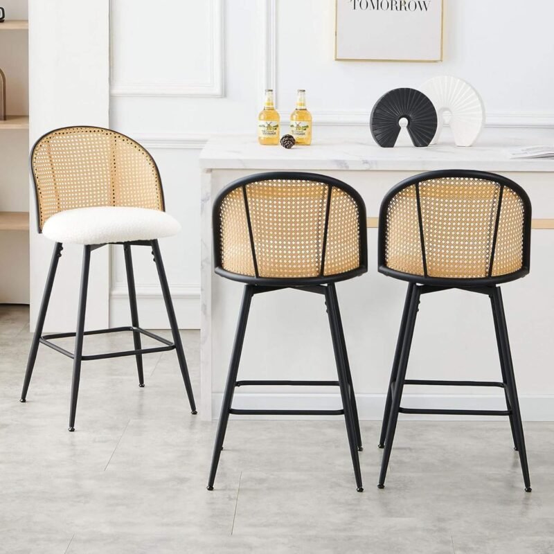 Tabouret de comptoir Mila - Pivotant - Blanc – Image 2