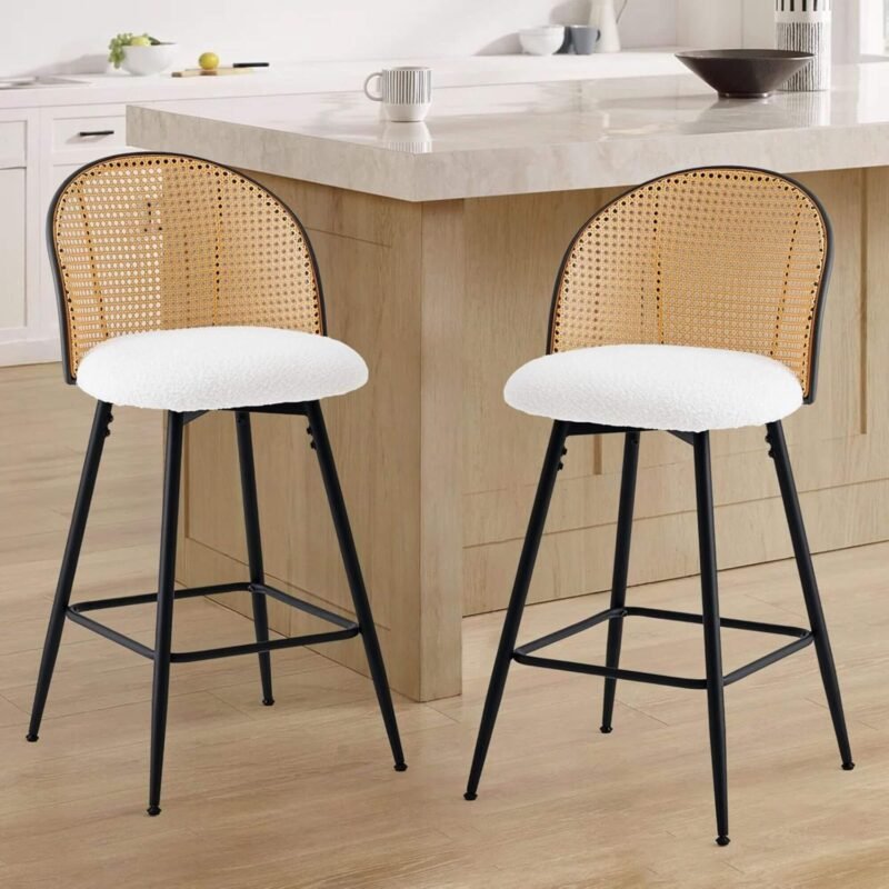 Tabouret de comptoir Mila - Pivotant - Blanc – Image 10