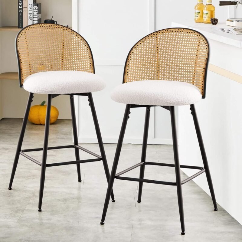Tabouret de comptoir Mila - Pivotant - Blanc – Image 4
