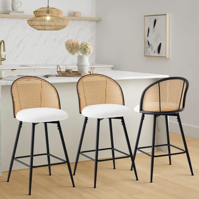 Tabouret de comptoir Mila - Pivotant - Blanc – Image 8