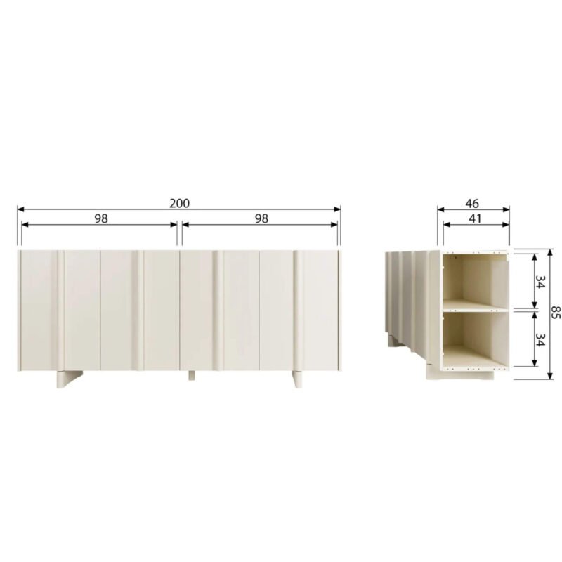 buffet basu - l 200 x h 85 cm - dust – image 7