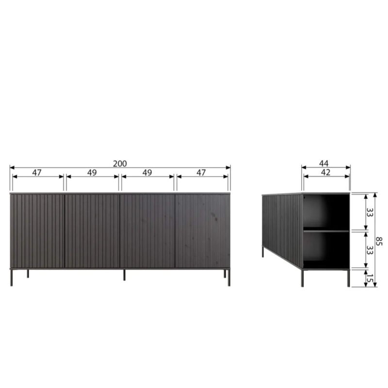 buffet gravure - l 200 x h 85 cm - dust – image 7