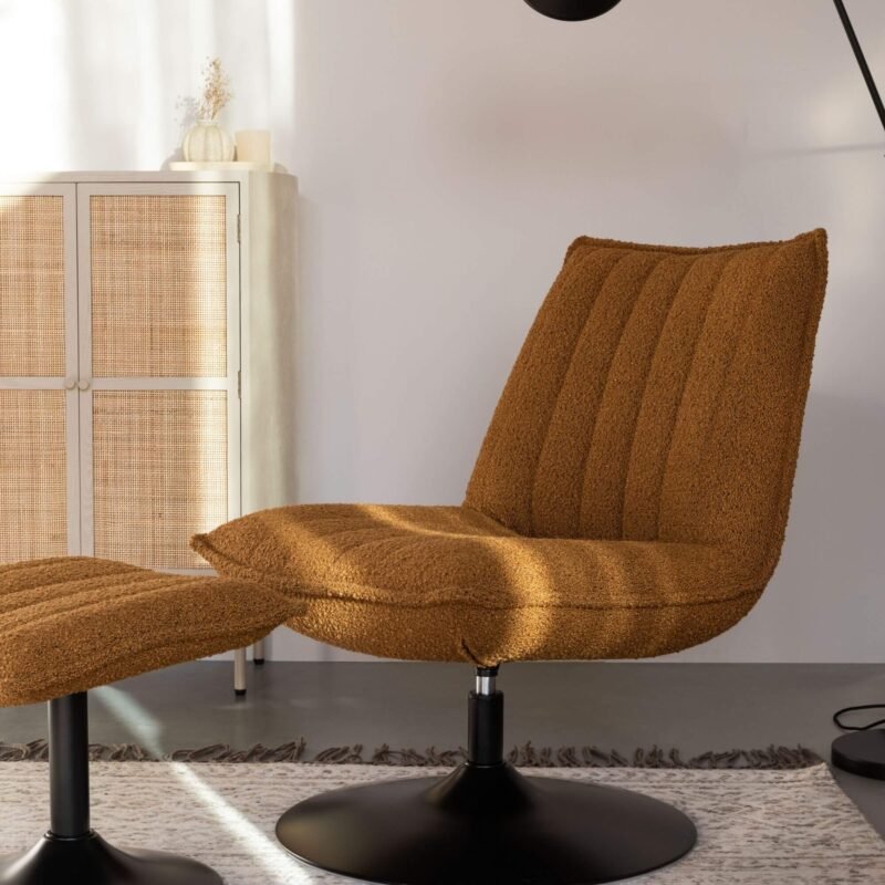 fauteuil lounge jax - pivotant - ochre – image 3