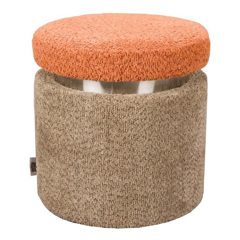 pouf sen - orange - ø 39 x h 40 cm
