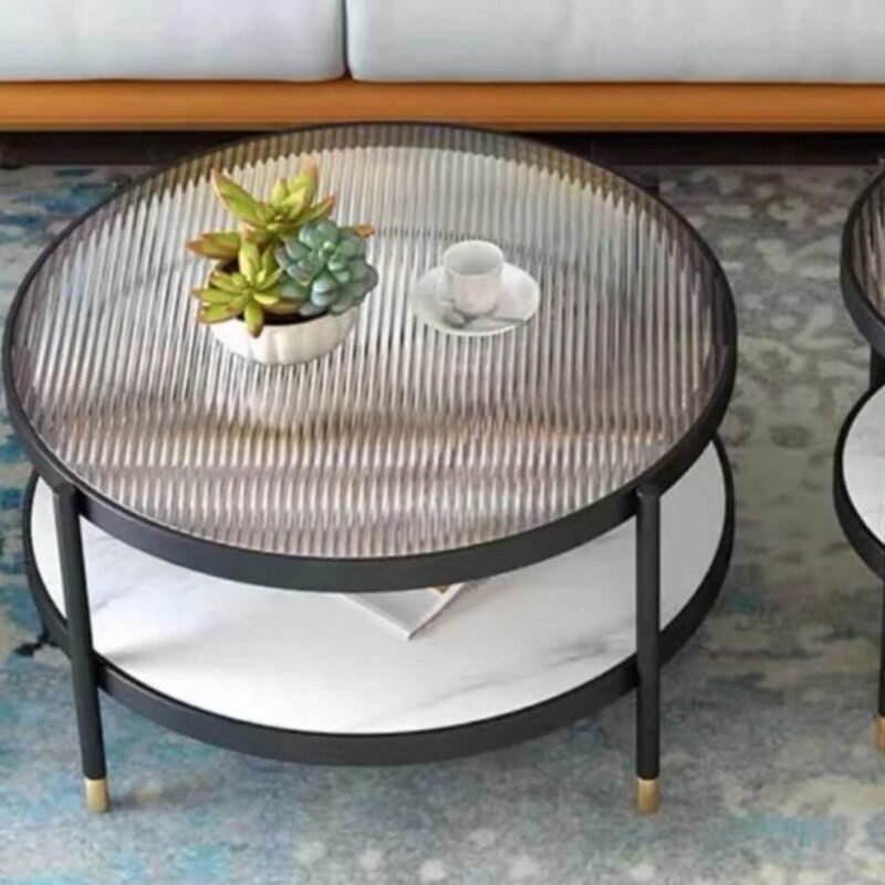 table basse murphy - marbre/verre