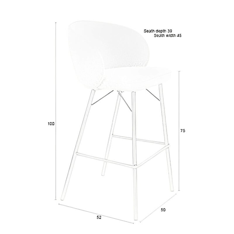 tabouret de bar joa - bouclette – image 9