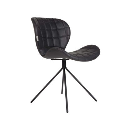 Chaise OMG - cuir noir