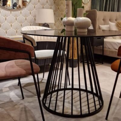 Table à manger Floris - Noir - Ø 104 cm