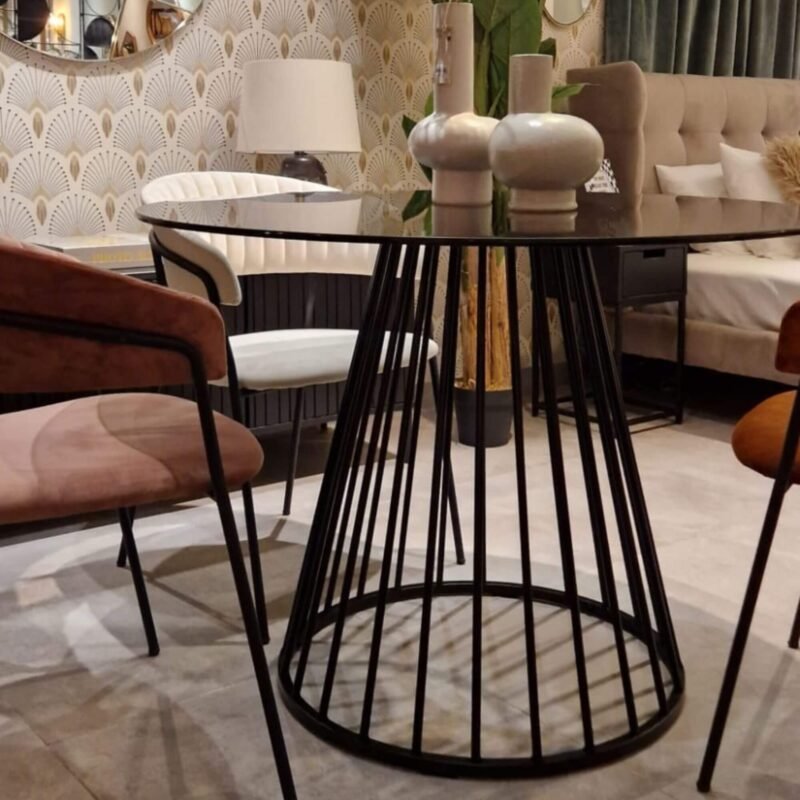 table à manger floris - noir - ø 104 cm