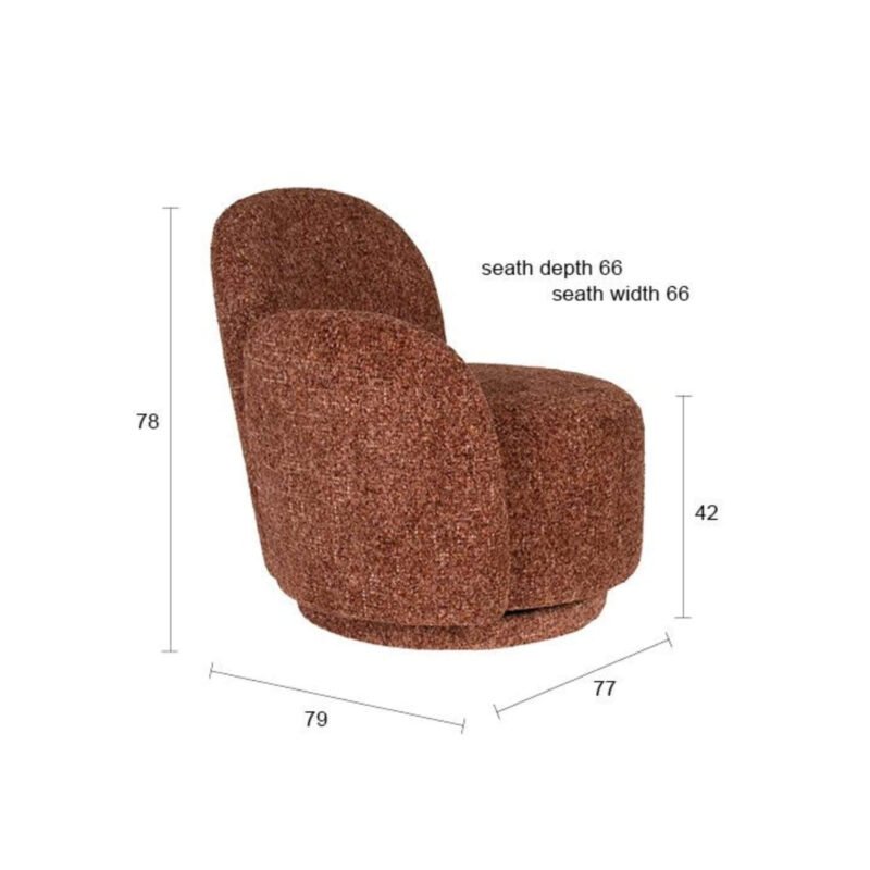 fauteuil lounge rose - pivotant - red – image 11
