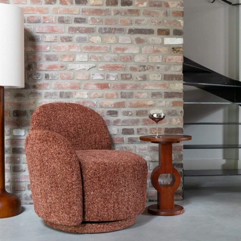 fauteuil lounge rose - pivotant - red – image 3