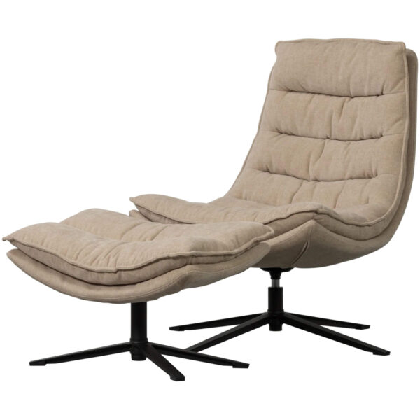 Fauteuil pivotant Kube + Repose-pieds - Sand