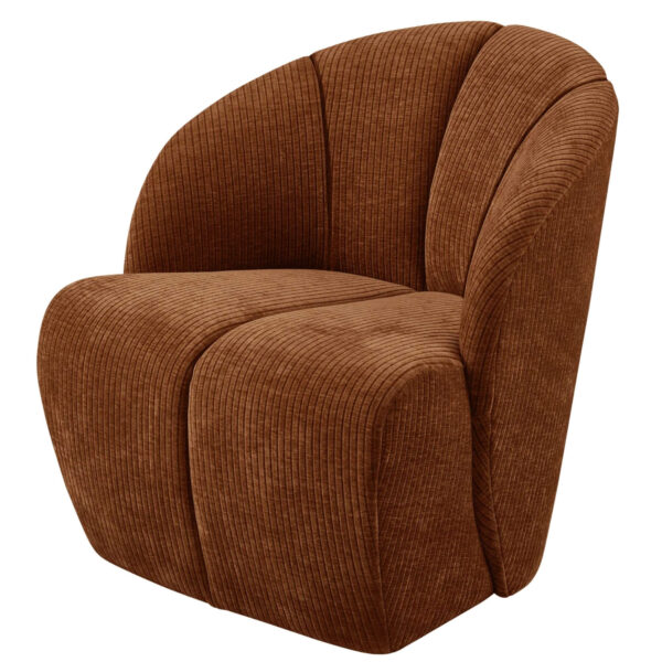 Fauteuil Mojo - Pivotant - Côtelé Rust