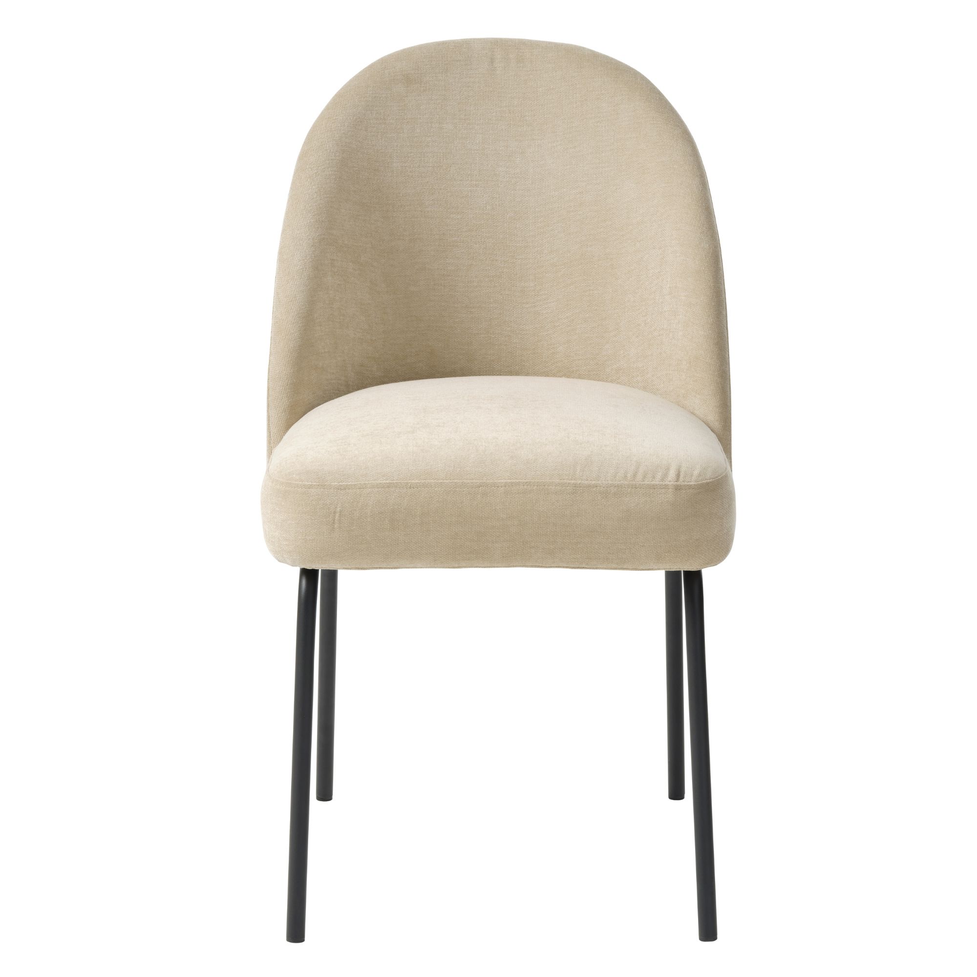 chaise creston sand – tissu chenille et pieds métal noir 3 chaise creston sand – tissu chenille et pieds métal noir – image 3