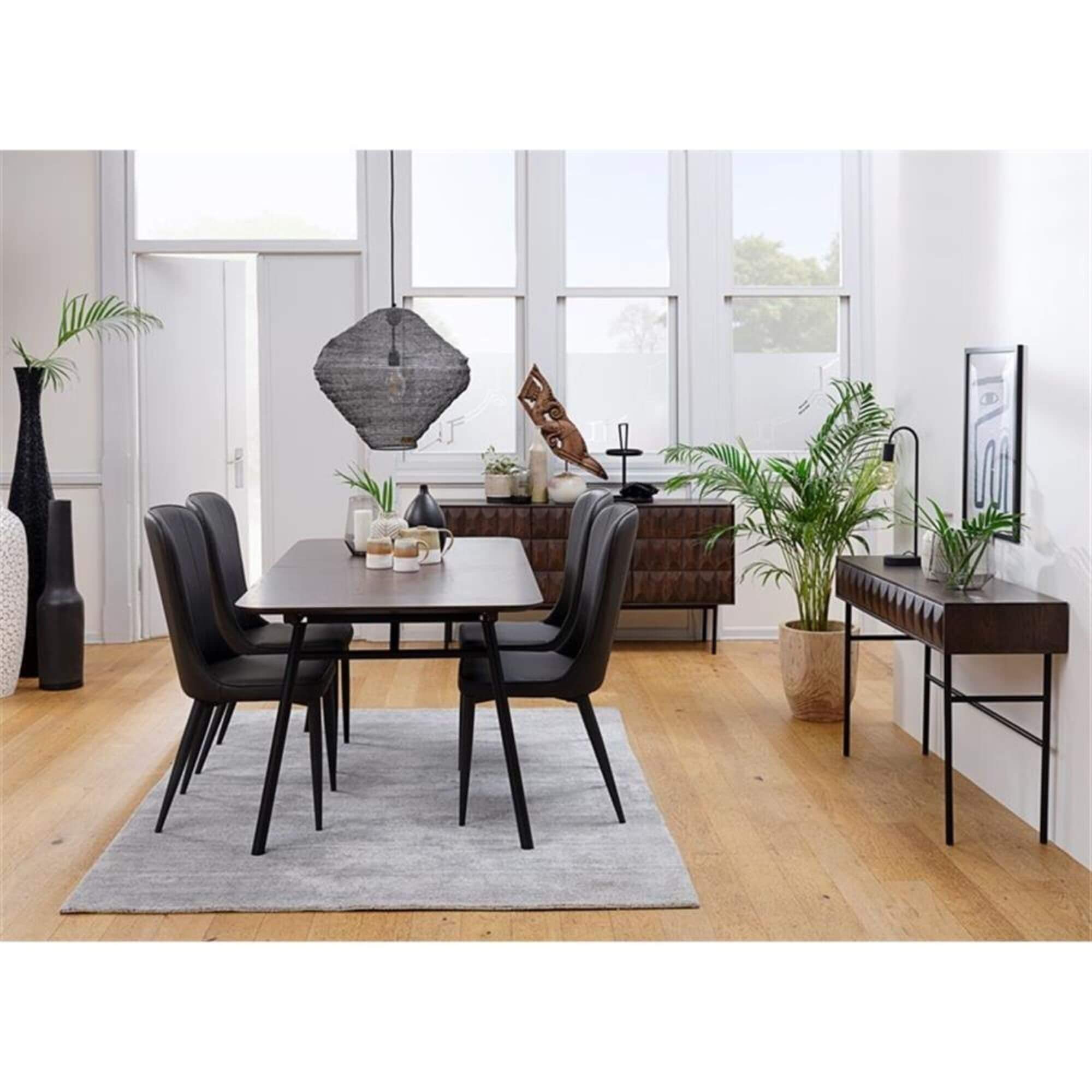 console latina 117 cm en chêne espresso – pieds métal noir 6 console latina 117 cm en chêne espresso – pieds métal noir – image 6