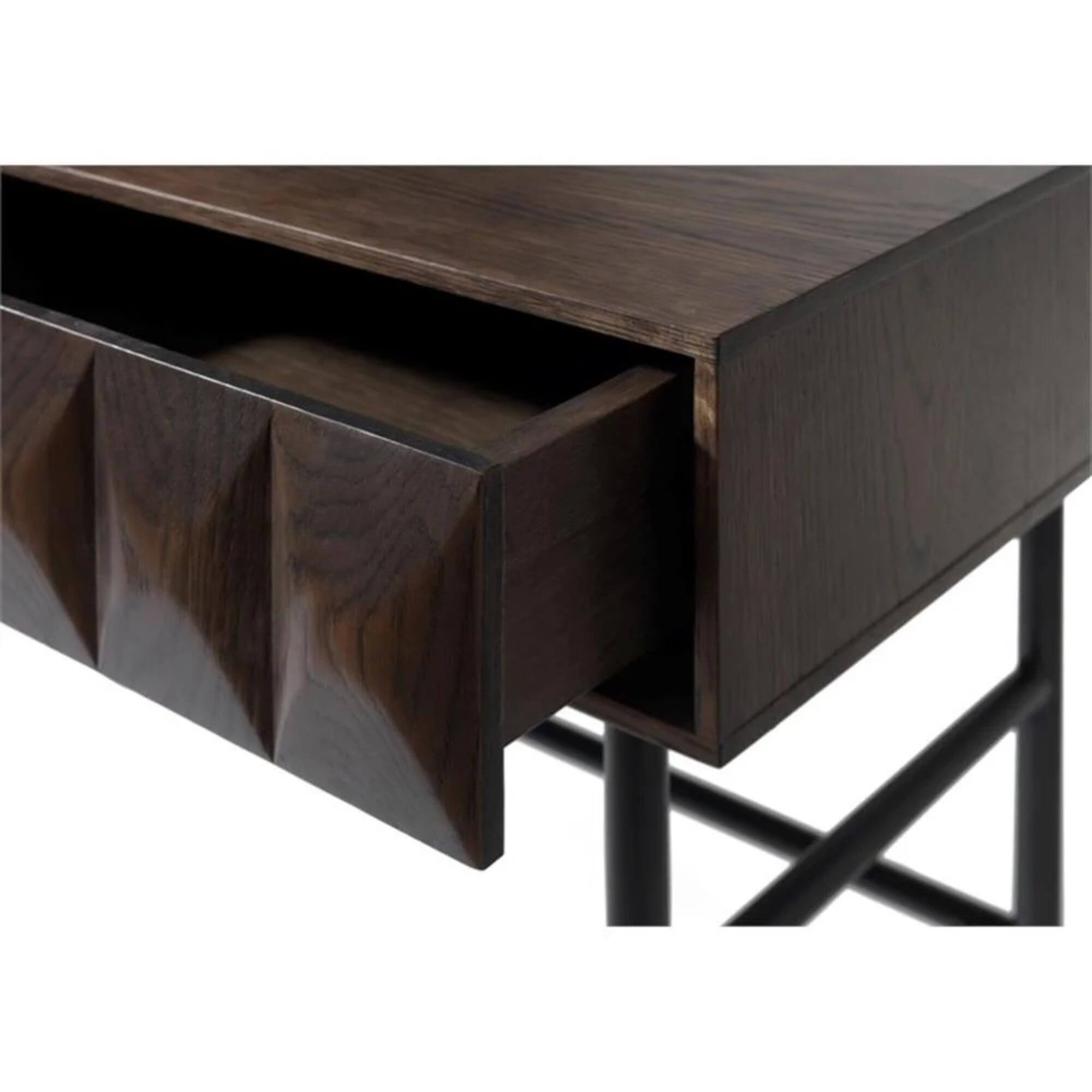 console latina 117 cm en chêne espresso – pieds métal noir 7 console latina 117 cm en chêne espresso – pieds métal noir – image 7