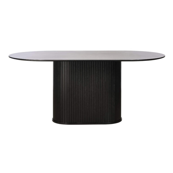 Table à manger Nola - Noir – L 180 × P 95 cm