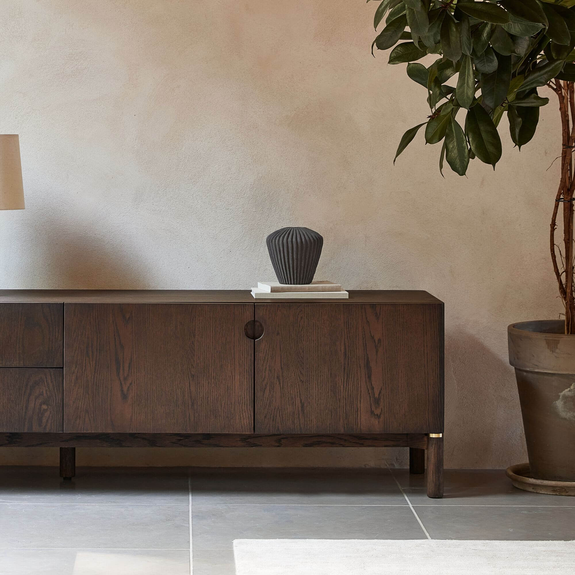meuble tv arun - espresso/marbre – l 160 × h 55 cm 2 meuble tv arun - espresso/marbre – l 160 × h 55 cm – image 2