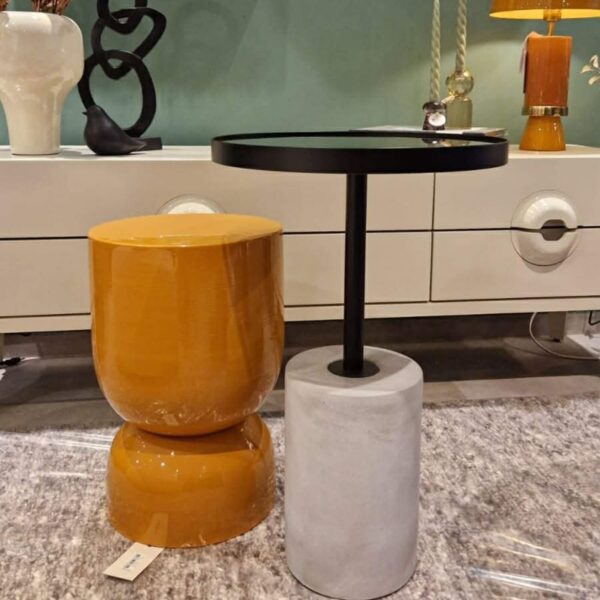Table d'appoint Charlotte - Noir/Béton - S