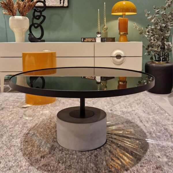 Table basse Charlotte - Noir/Béton - L