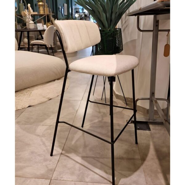 Tabouret de bar Jolien - Ecru/Noir