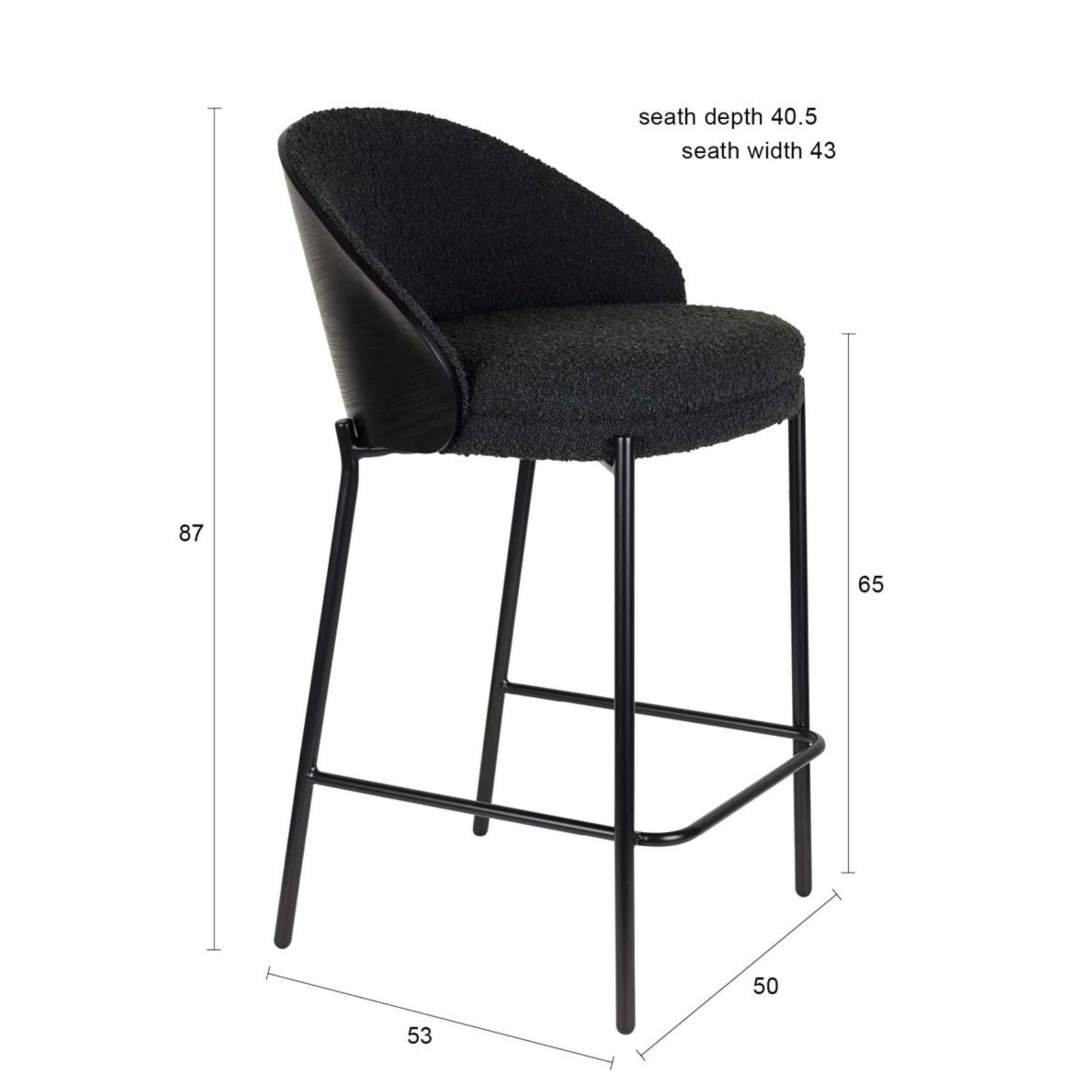 tabouret de comptoir rodin - noir 10 tabouret de comptoir rodin - noir – image 10