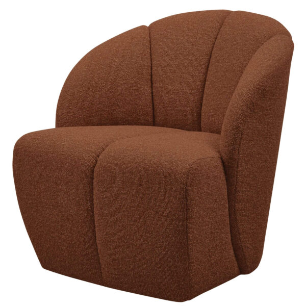 home 32 fauteuil lounge mojo - pivotant - bouclé rust