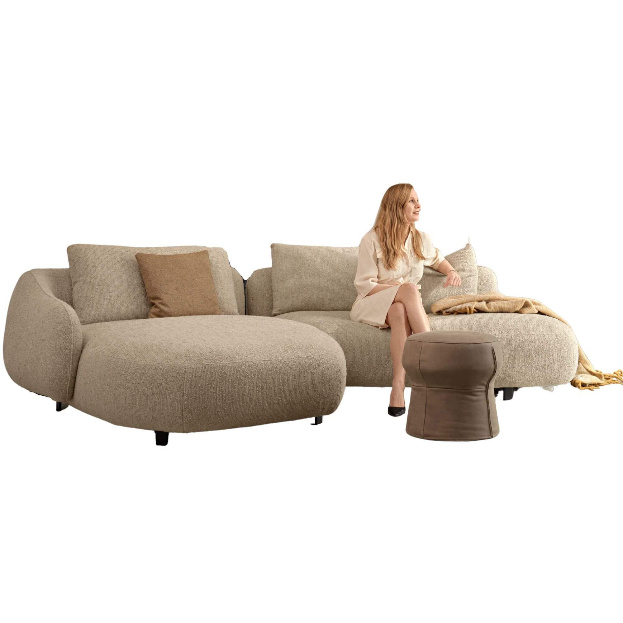 canapé orca - l 277 cm - makalu beige - furninova 1 canapé orca - l 277 cm - makalu beige - furninova