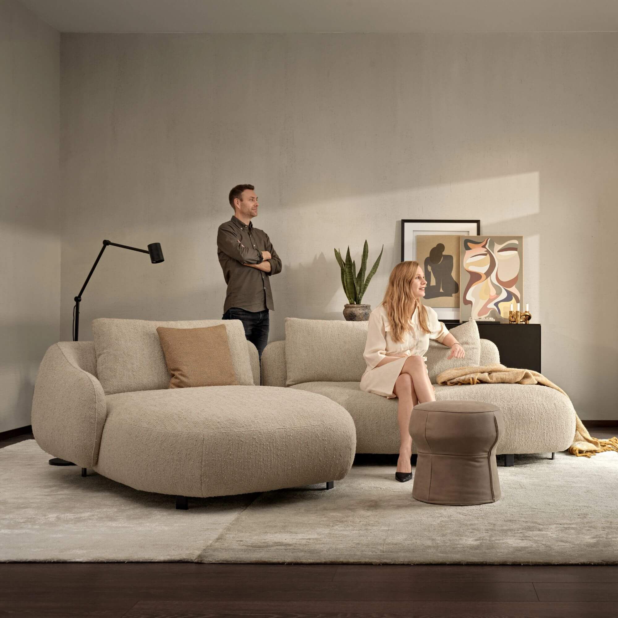 canapé orca - l 277 cm - makalu beige - furninova 2 canapé orca - l 277 cm - makalu beige - furninova – image 2