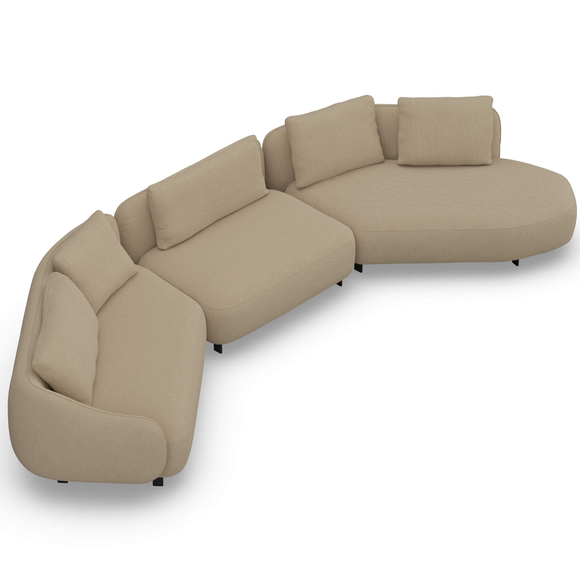 canapé orca - l 470 cm - makalu beige - furninova 1 canapé orca - l 470 cm - makalu beige - furninova