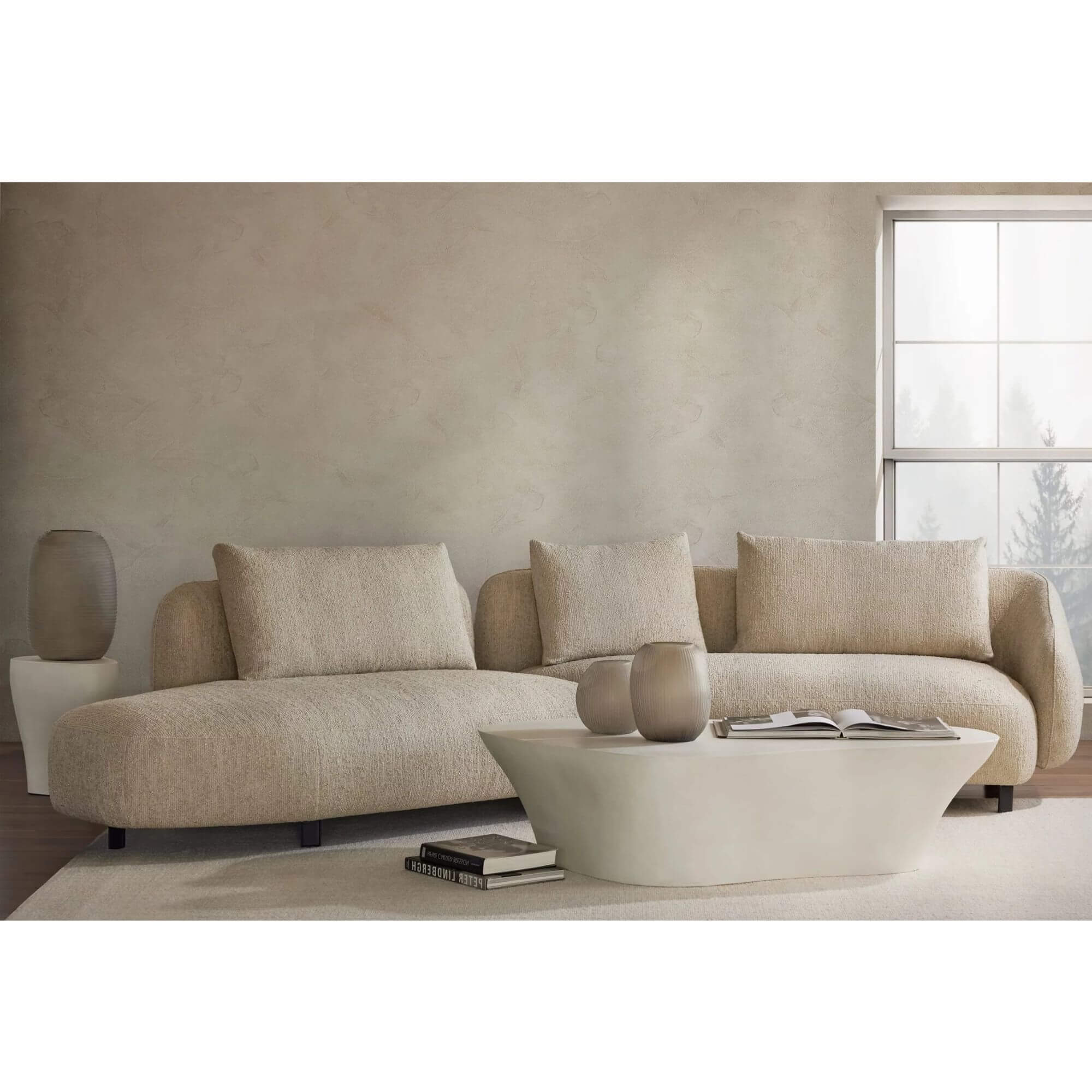 canapé orca - l 349 cm - makalu beige- furninova 4 canapé orca - l 349 cm - makalu beige- furninova – image 4